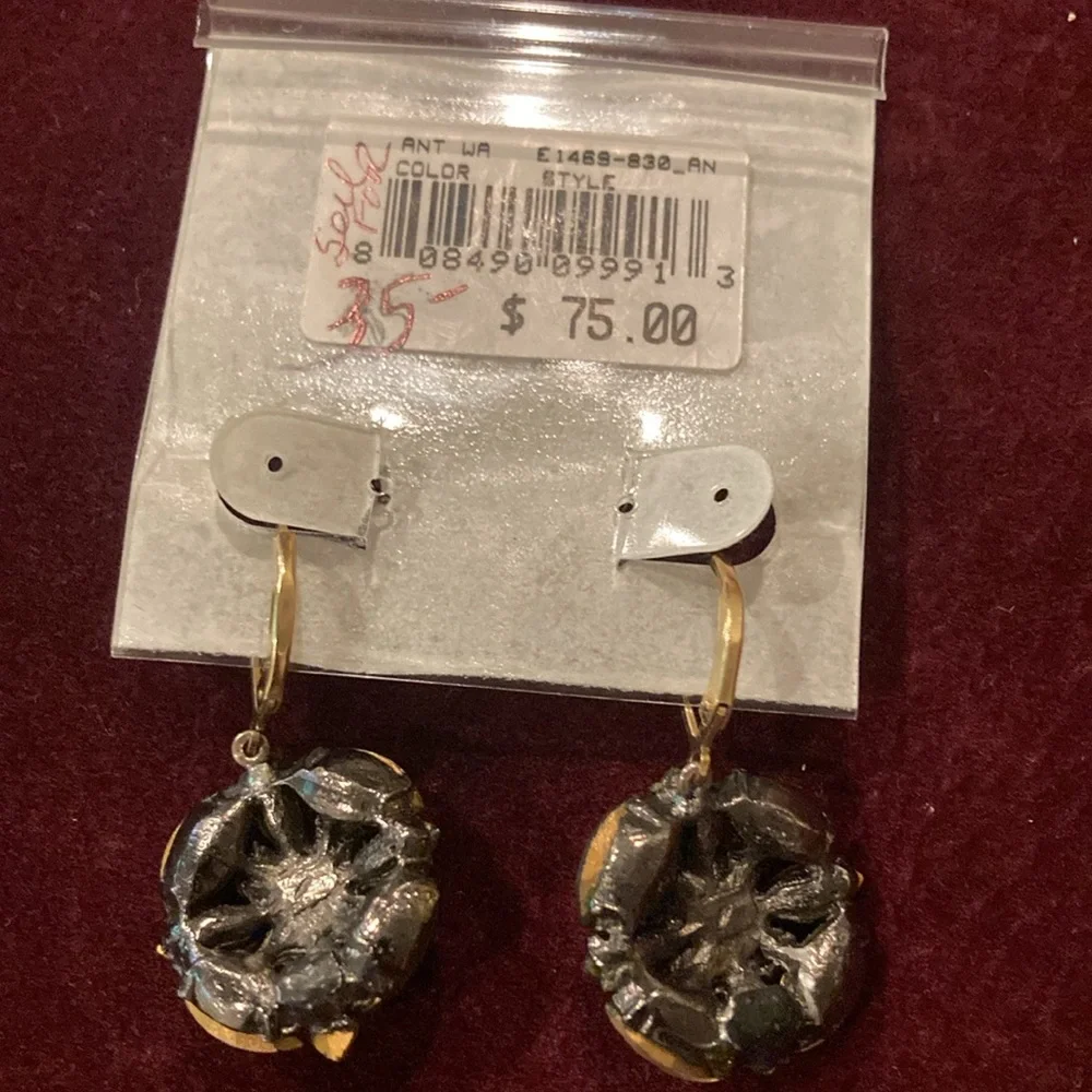 Multicolored pink shade silver earrings -nwt